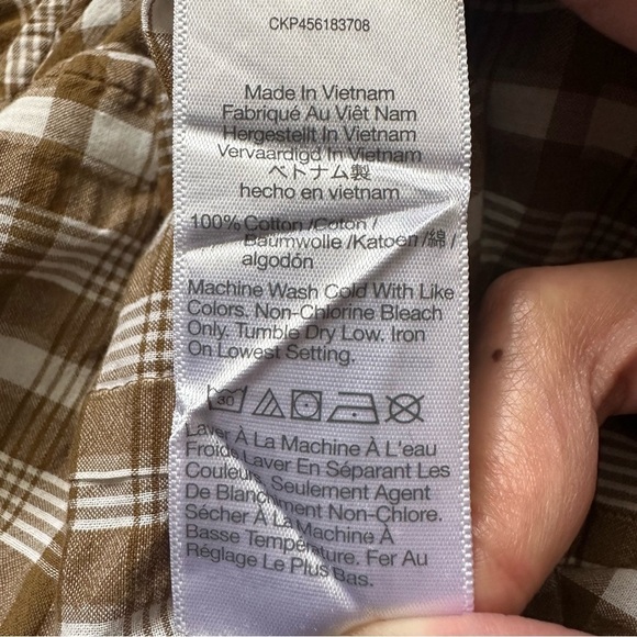 Madewell Shirt Westover Top Button Front in Sandown Plaid Weathered Olive 6 - Picture 9 of 12